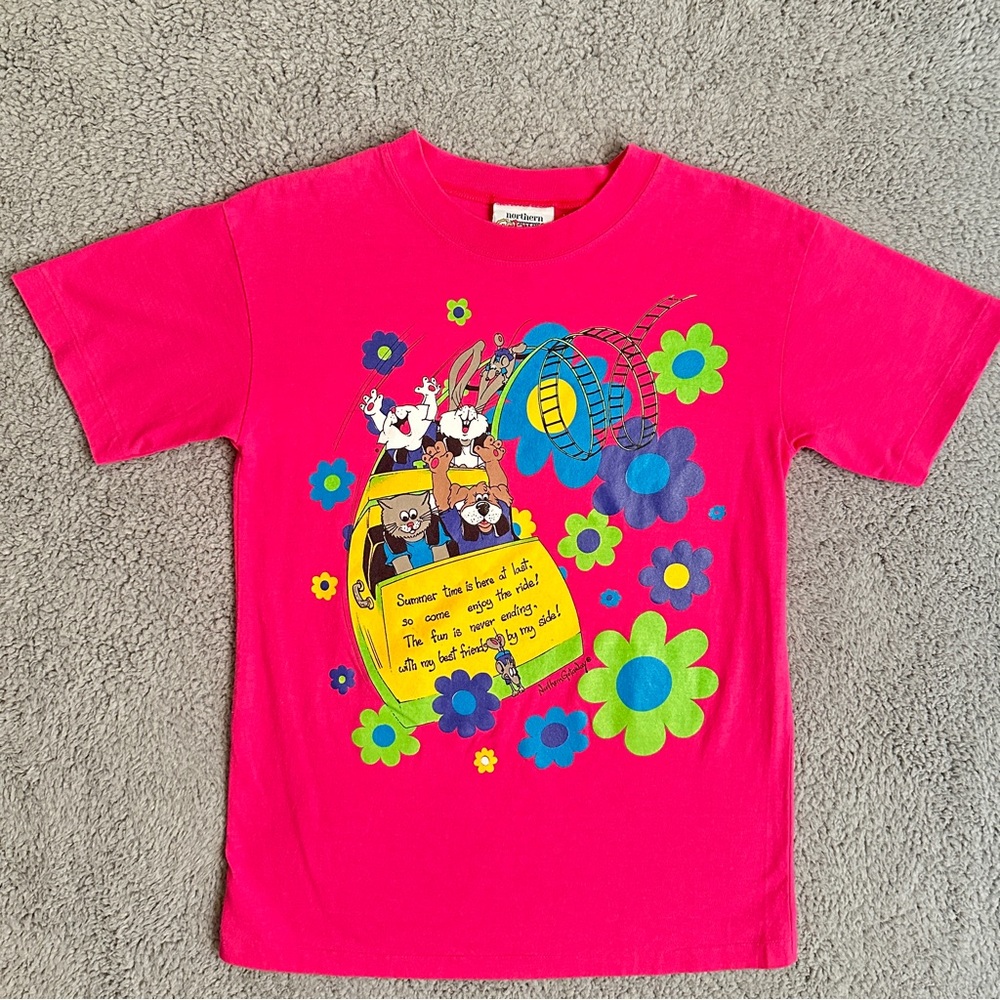 Vintage 1990S Women’s Northern Getaway Graphic Size L/G T-Shirt - Pink